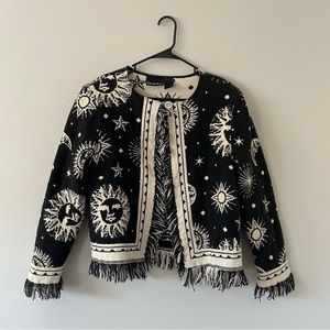 SOLD Vintage Celestial Blanket Cardigan Size M/L